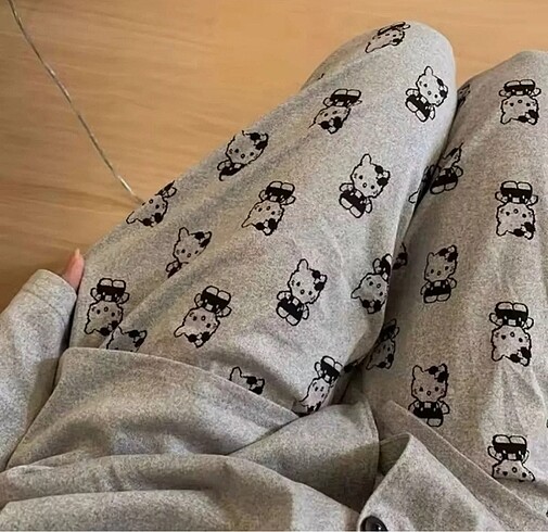 Haklı kity detail unisex gri eşofman