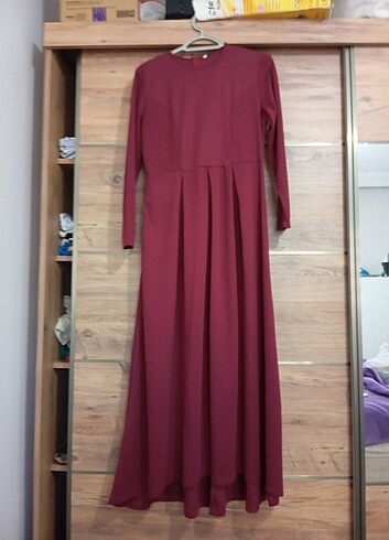 44 Beden Bordo boydan elbise