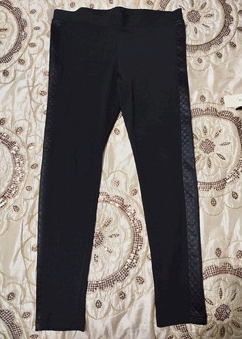 kadın siyah desenli tayt - Görsel 2