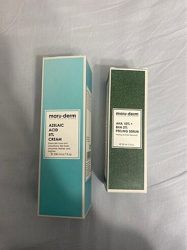 Maruderm azeleic nemlendirici krem ve aha bha peeling serum set