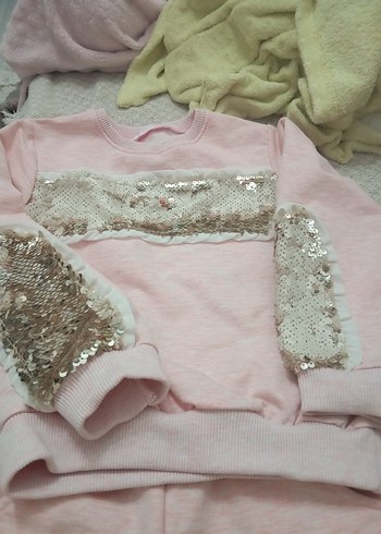 Pembe Payetli Kız Eşofman Altı - Görsel 4