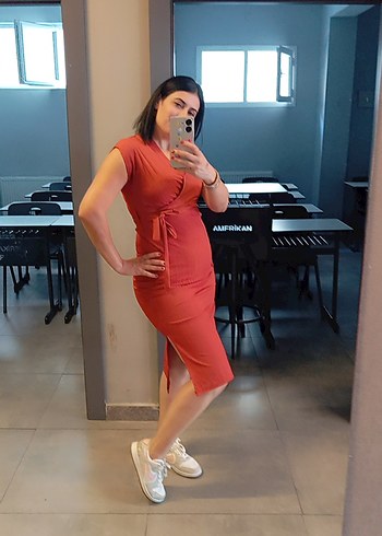 kiremit rengi Elbise - Görsel 2