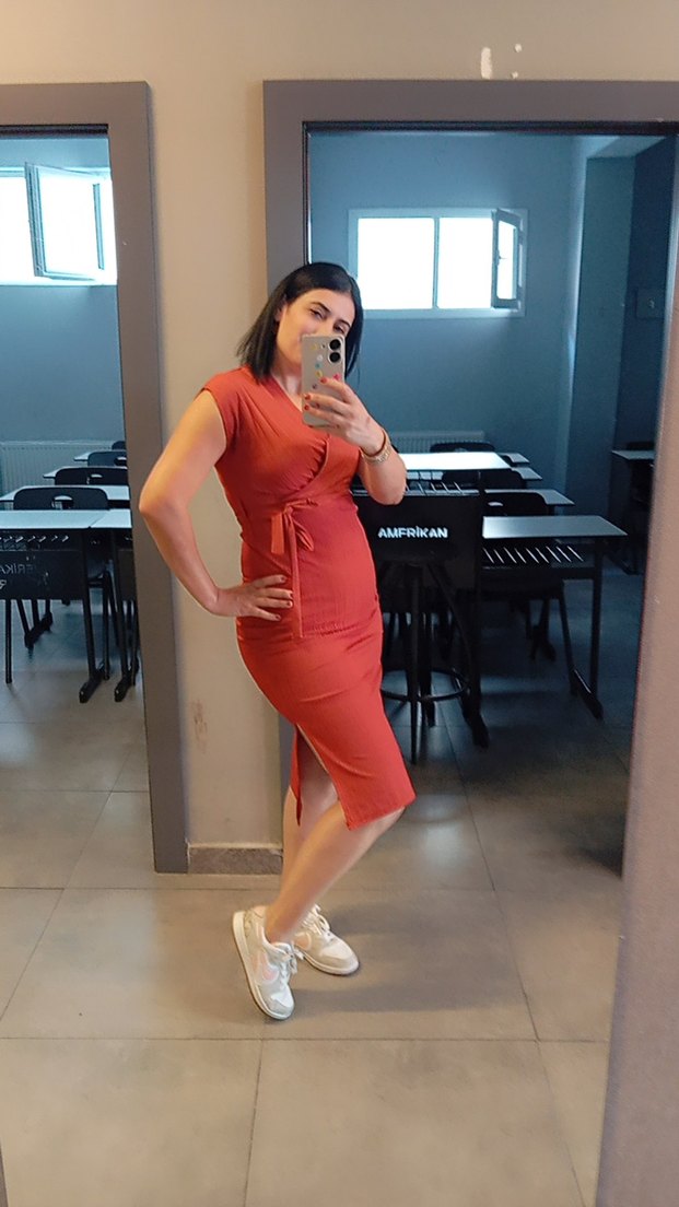 kiremit rengi Elbise - Görsel 2