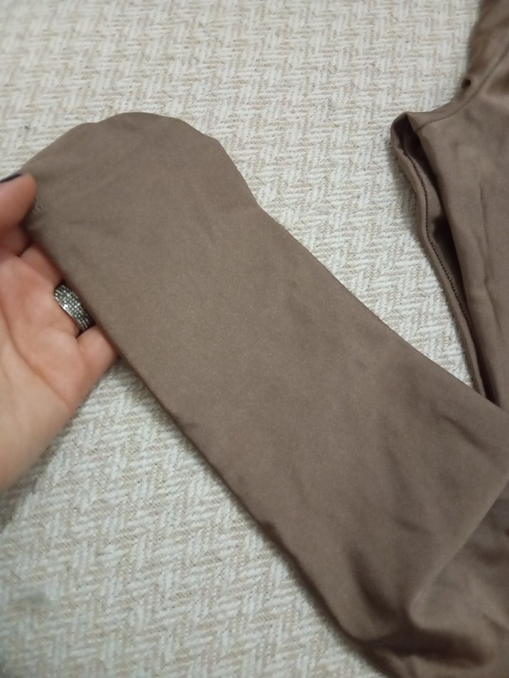 Bej Kadın Midi Tayt - Görsel 2