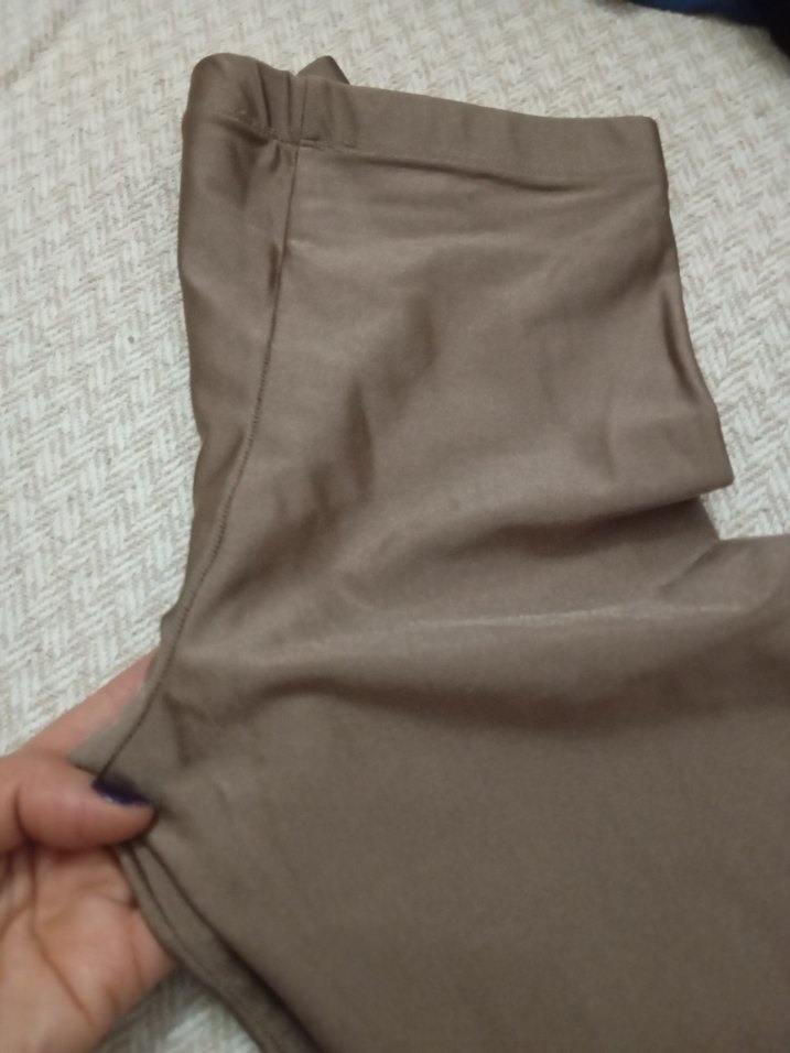 Bej Kadın Midi Tayt - Görsel 3