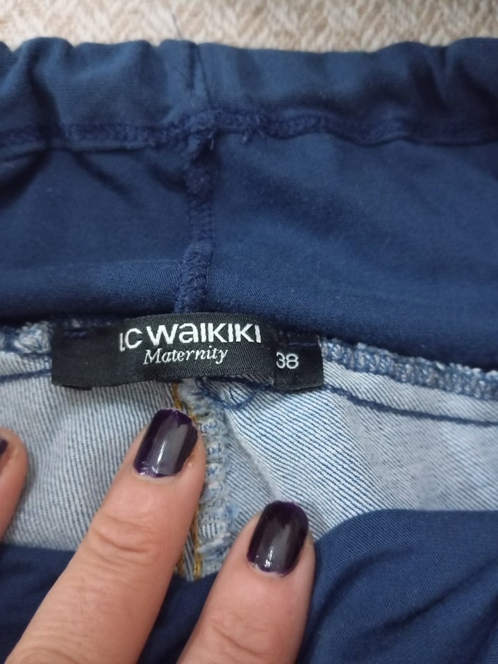 Şık Mavi Kısa Hamile Kot Şortu - Görsel 2