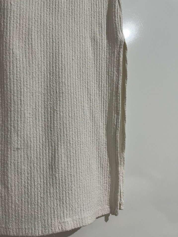 Kadın Beyaz Örgü Uzun Keten Etek - Görsel 2