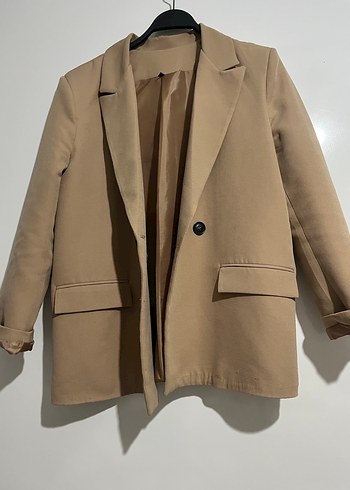 Bej Kadın Süet Blazer Ceket - Görsel 2