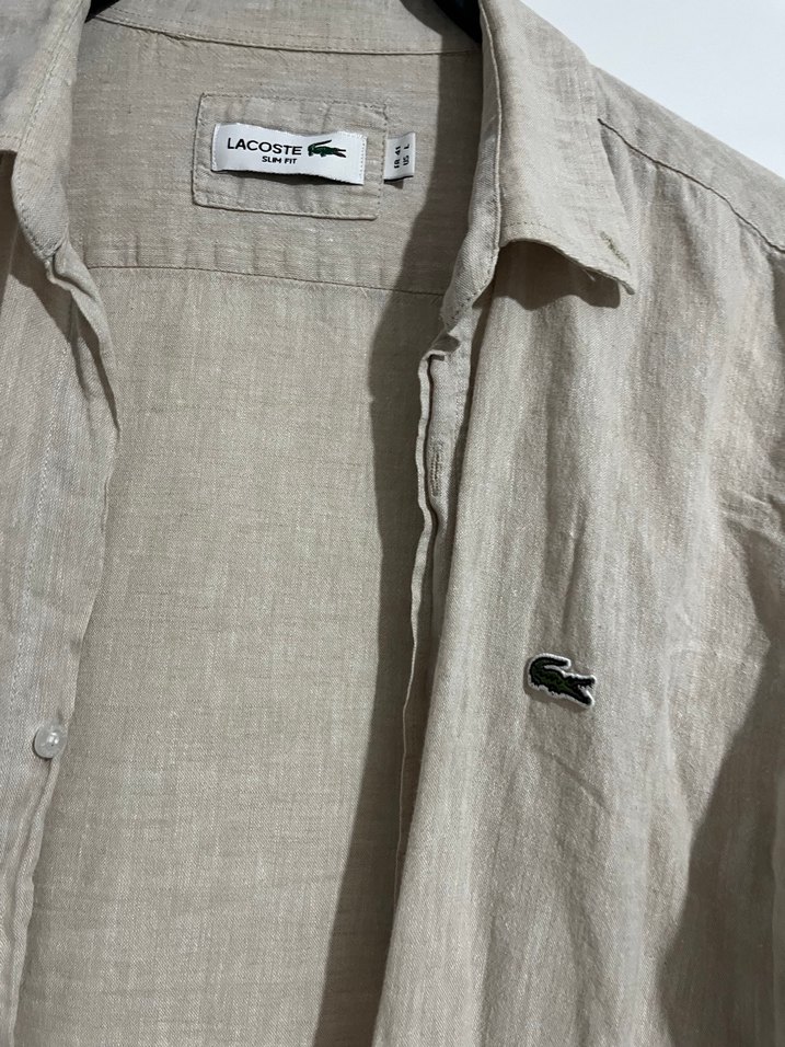 Bej Keten Erkek Gömlek - Görsel 2