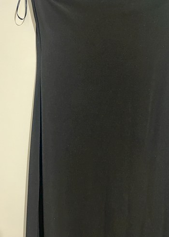 Siyah Drapeli Uzun Kadın Elbise - Görsel 2