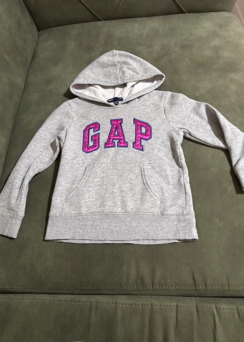 Gri GAP Kapüşonlu Kız Sweatshirt