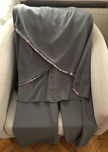 Gri pullu tunik pantolon takım - Görsel 3