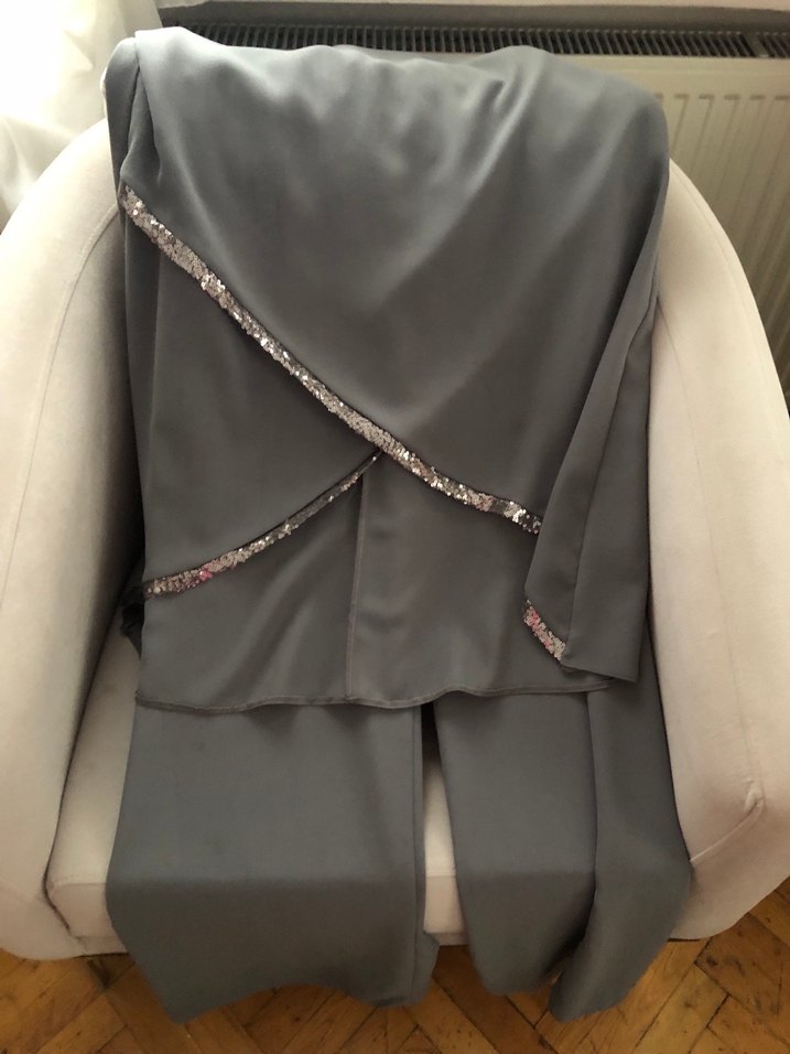 Gri pullu tunik pantolon takım - Görsel 3