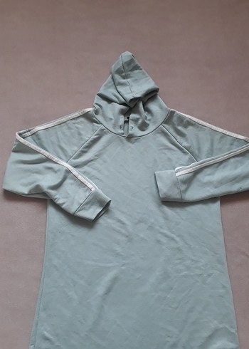 m Beden Gri Yüksek Yakalı bayan tuniği Kollu Sweatshirt
