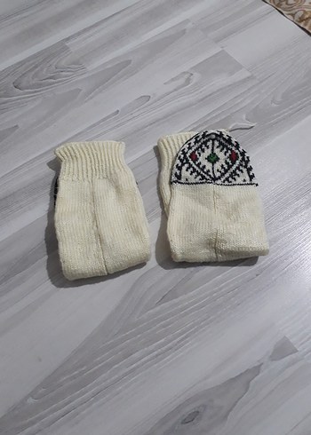 Bohem Tarz Beyaz erkek yün çorabı Kadın Eldiven - Görsel 3