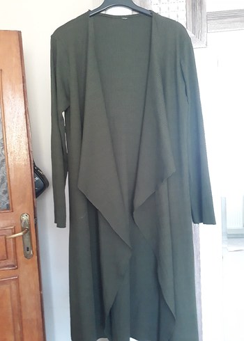 Bershka Drapeli Uzun Keten Kadın Kaban
