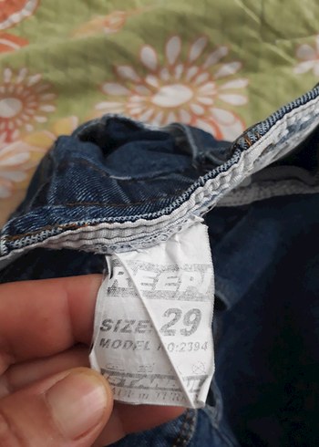 Kadın Lacivert Baskılı Mini Denim Şort