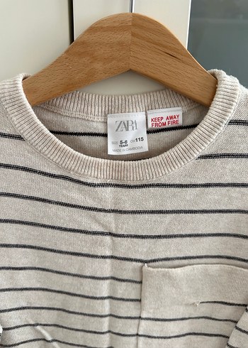 Çizgili Gri Erkek Çocuk Uzun Kollu Triko - Görsel 3