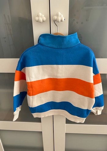 4 Yaş Beden Çocuk Renkli Çizgili Sweatshirt