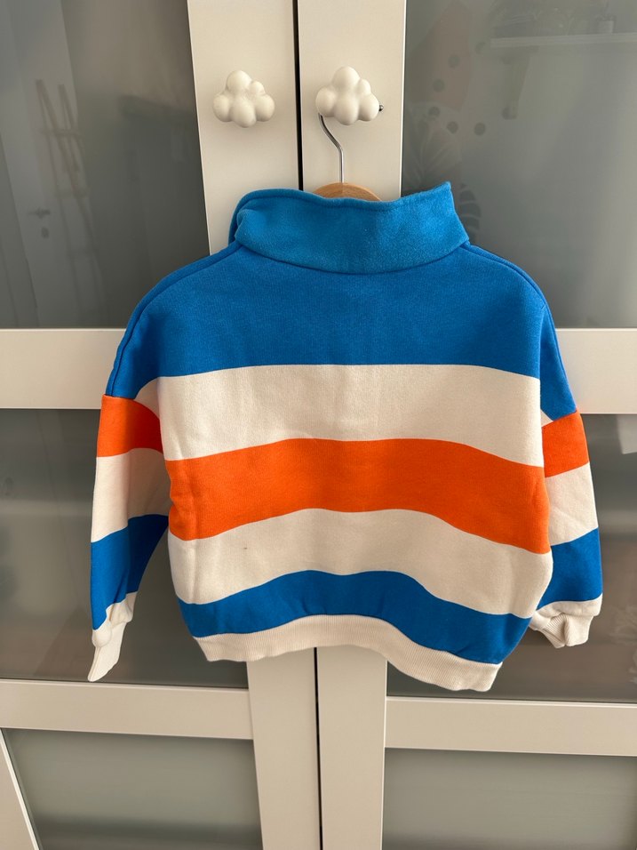 Çocuk Renkli Çizgili Sweatshirt - Görsel 3