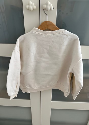 Erkek Çocuk Beyaz Sweatshirt Baskılı Ayı - Görsel 3