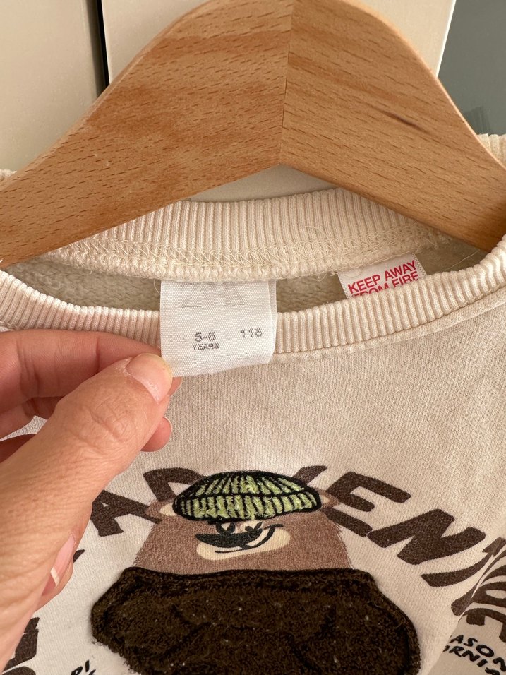 Erkek Çocuk Beyaz Sweatshirt Baskılı Ayı - Görsel 2