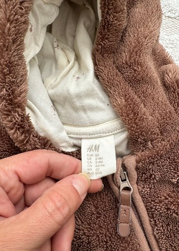 H&M Kahverengi Kürklü Bebek Tulumu