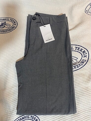 38 Beden Pull Bear Gri Kumaş Pantolon