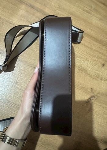 Kahverengi Deri Biker Çanta - Görsel 4