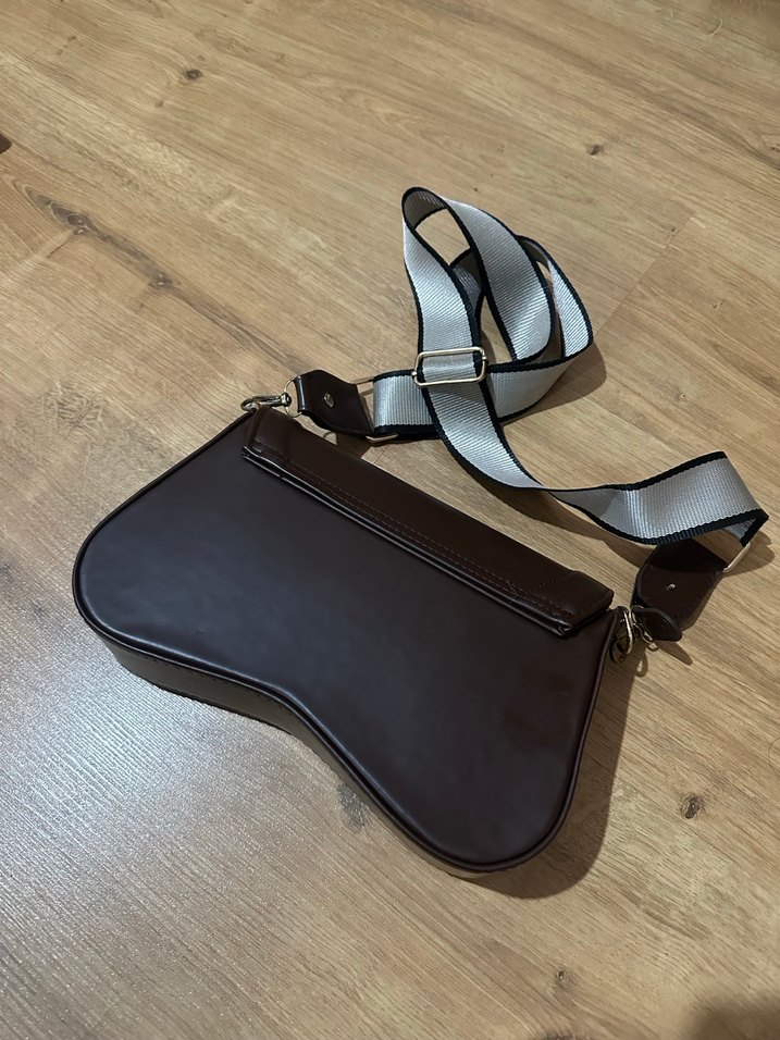 Kahverengi Deri Biker Çanta - Görsel 2