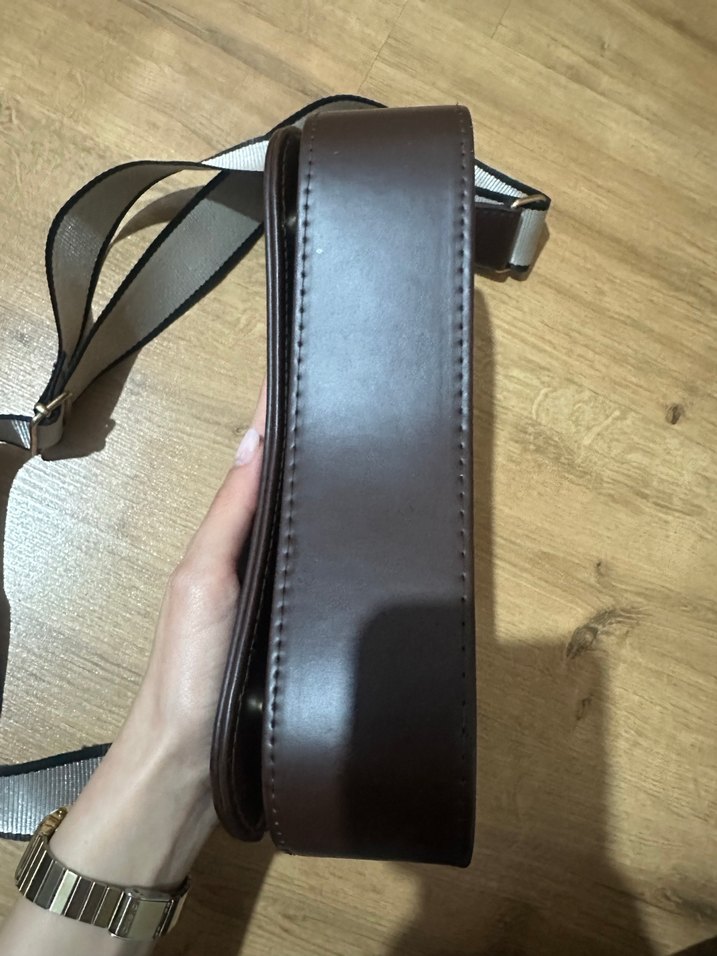 Kahverengi Deri Biker Çanta - Görsel 4