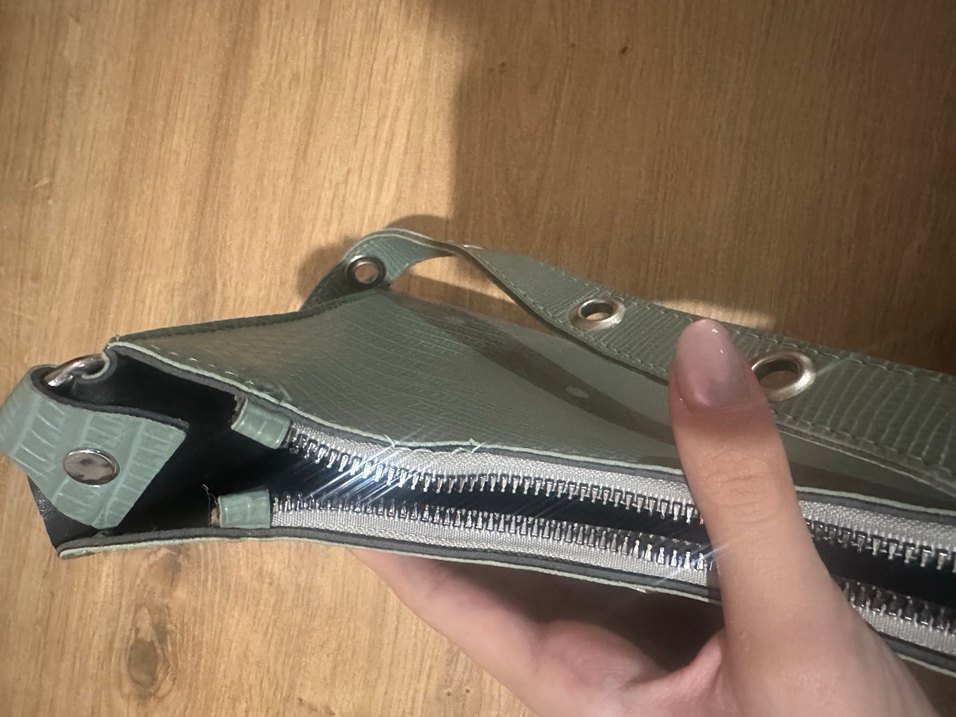 Turkuaz Yılan Desenli Deri Kadın Çanta - Görsel 3