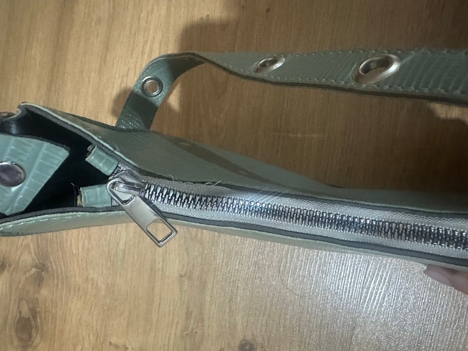 Turkuaz Yılan Desenli Deri Kadın Çanta - Görsel 4