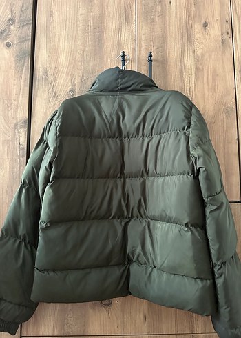 Kadın Haki Fermuarlı Kısa Mont - Görsel 4