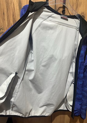 Kadın Mavi Kapüşonlu Fermuarlı Ceket - Görsel 4