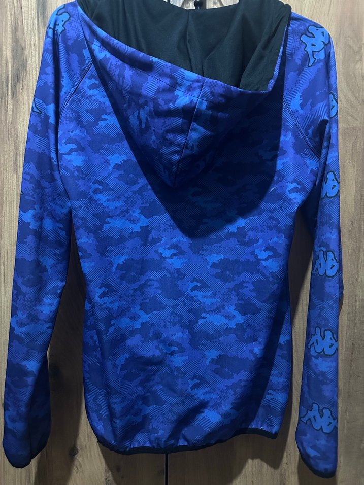 Kadın Mavi Kapüşonlu Fermuarlı Ceket - Görsel 3