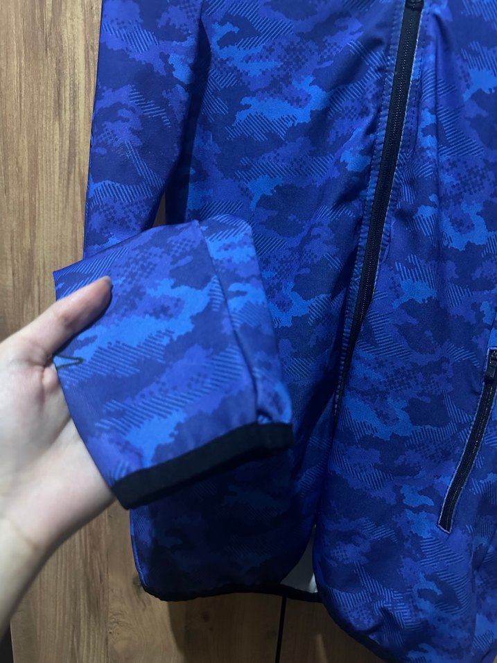 Kadın Mavi Kapüşonlu Fermuarlı Ceket - Görsel 2