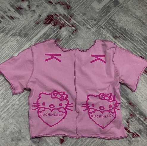 s Beden pembe Renk Hello Kitty crop tshirt