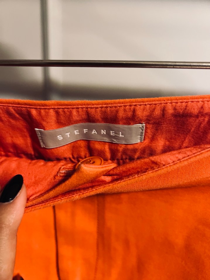 Parlak Turuncu Kemerli Midi Kalem Etek - Görsel 2