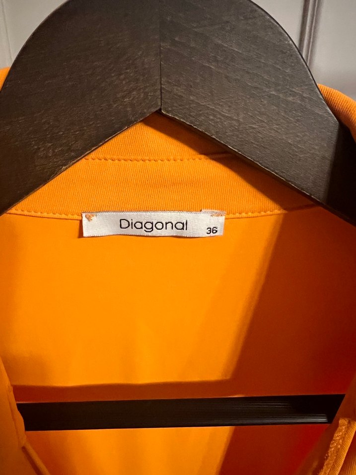 Turuncu Drapeli Uzun Kadın Elbise - Görsel 2