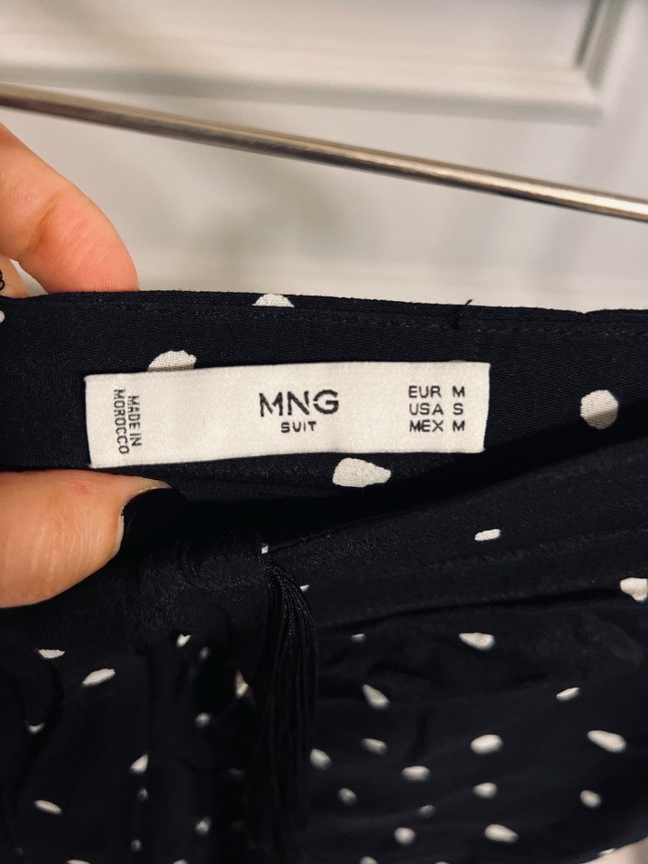 Puantiye Desenli Siyah Kadın Pantolon - Görsel 2