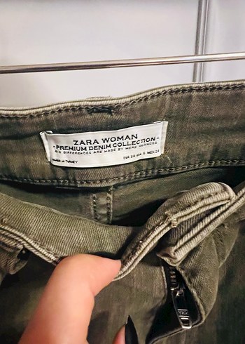 Kadın Haki Renkli Slim Fit Kot Pantolon - Görsel 3