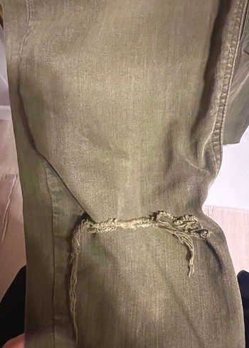 Kadın Haki Renkli Slim Fit Kot Pantolon - Görsel 2