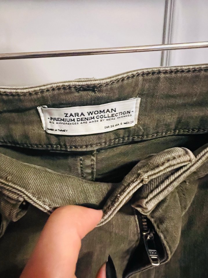 Kadın Haki Renkli Slim Fit Kot Pantolon - Görsel 3