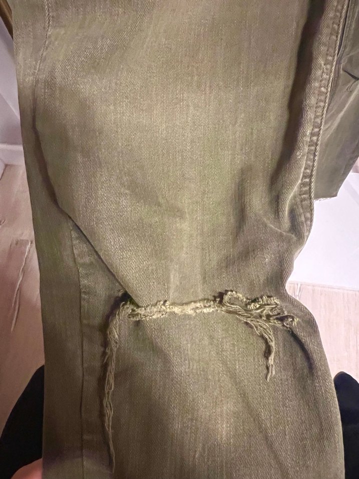 Kadın Haki Renkli Slim Fit Kot Pantolon - Görsel 2