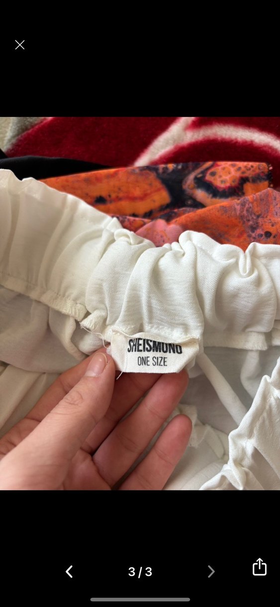 Beyaz Pilili Salaş Kumaş Pantolon - Görsel 2