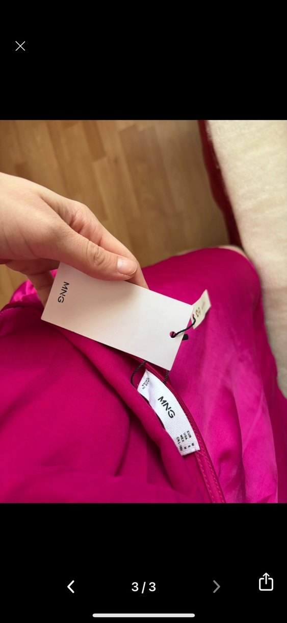 Pembe V Yaka Drapeli Mini Elbise - Görsel 3