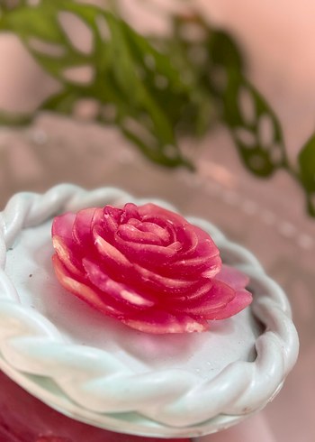 English Home Pembe Gül Şeklinde Dekoratif Mum