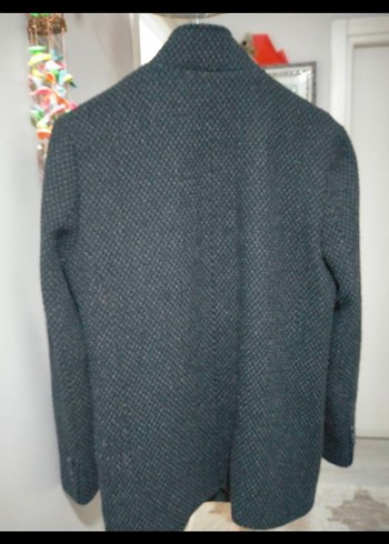 Düğmeli Gri Erkek Kaşe Kaban - Görsel 2