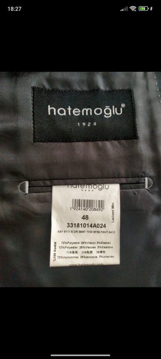 Hatemoğlu 
Lacivert Erkek Düz Kesim Ofis Takımı - Görsel 4